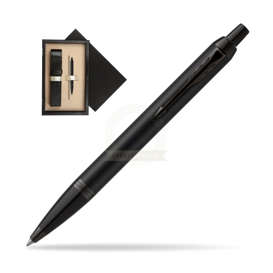 Długopis Parker IM Achromatic Black w pudełku drewnianym Czerń Single Ecru