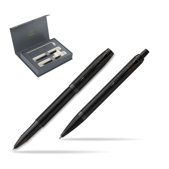 Zestaw Prezentowy Parker Pióro kulkowe + Długopis IM Achromatic Black w pudełku Parker Duo 2022