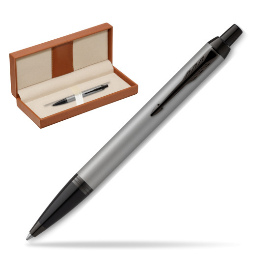 Długopis Parker IM Achromatic Grey w pudełku classic brown