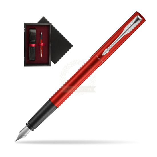 Pióro wieczne Parker Vector XL Red CT w pudełku drewnianym Czerń Single Bordo