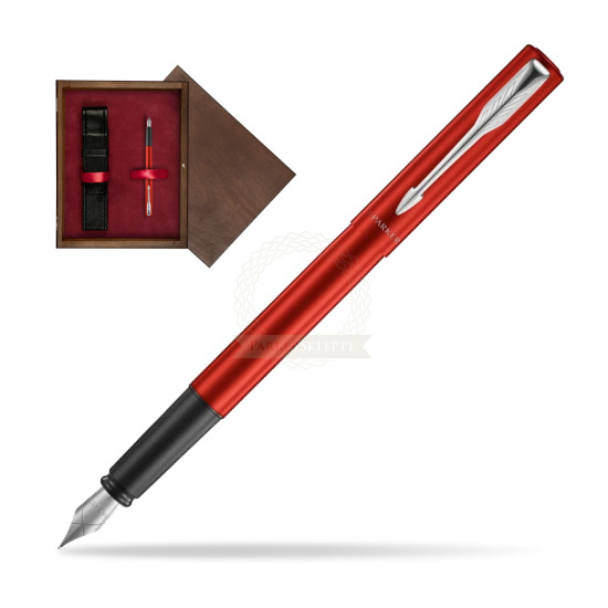 Pióro wieczne Parker Vector XL Red CT w pudełku drewnianym Wenge Single Bordo