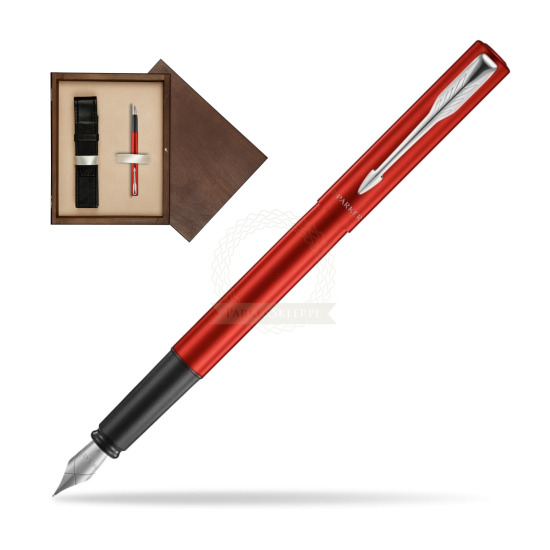 Pióro wieczne Parker Vector XL Red CT w pudełku drewnianym Wenge Single Ecru