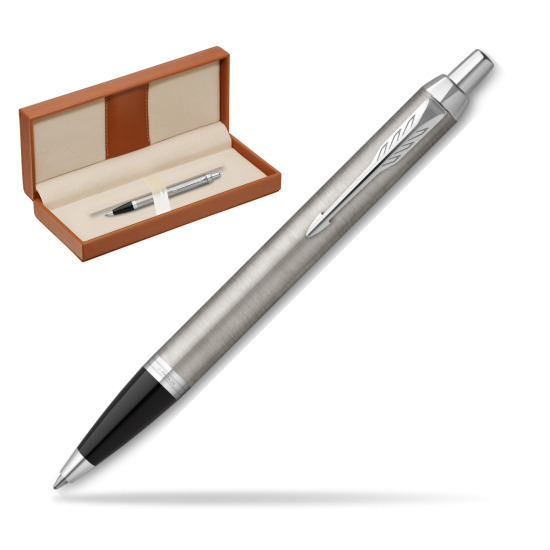 Długopis Parker IM Essential Stainless Steel CT w pudełku classic brown