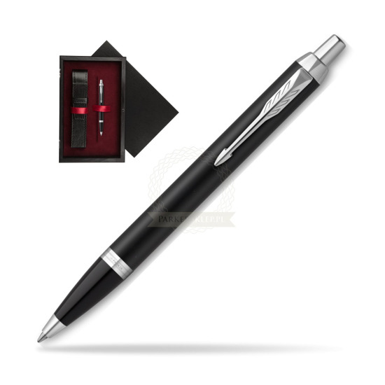 Długopis Parker IM Essential czarny mat CT w pudełku drewnianym Czerń Single Bordo