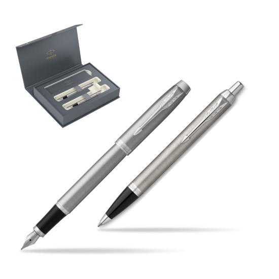 Zestaw Prezentowy Parker Pióro wieczne + Długopis IM Essential Stainless Steel CT w pudełku Parker Duo 2022