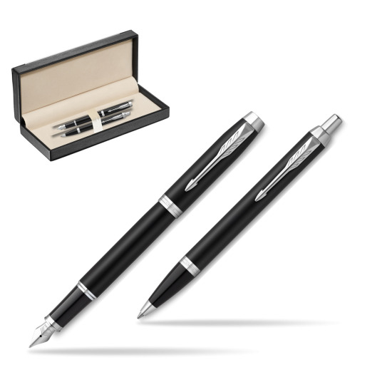Zestaw Prezentowy Parker Pióro wieczne + Długopis IM Essential czarny mat CT w pudełku classic black