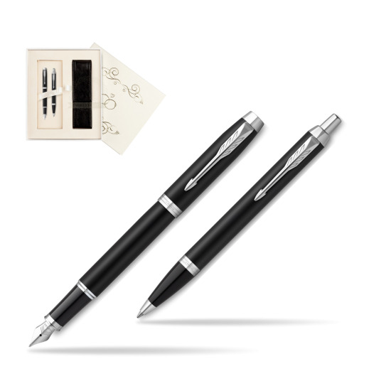 Zestaw Prezentowy Parker Pióro wieczne + Długopis IM Essential czarny mat CT w pudełku Ślub
