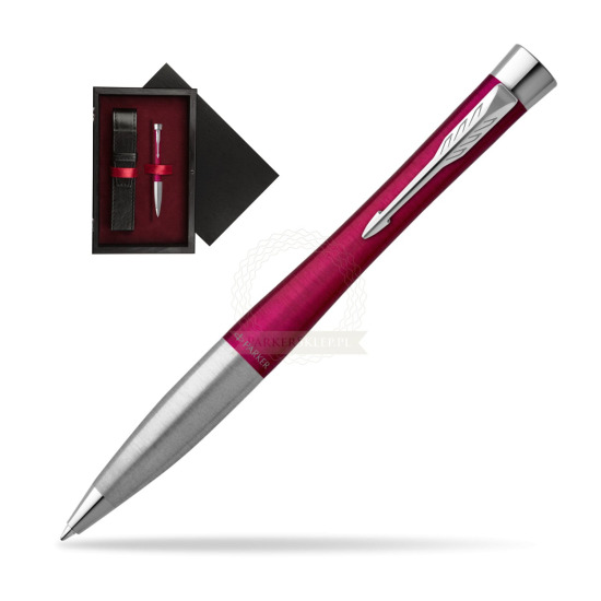 Długopis Parker Urban Twist Magenta CT w pudełku drewnianym Czerń Single Bordo