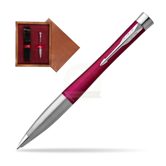 Długopis Parker Urban Twist Magenta CT w pudełku drewnianym Mahoń Single Bordo