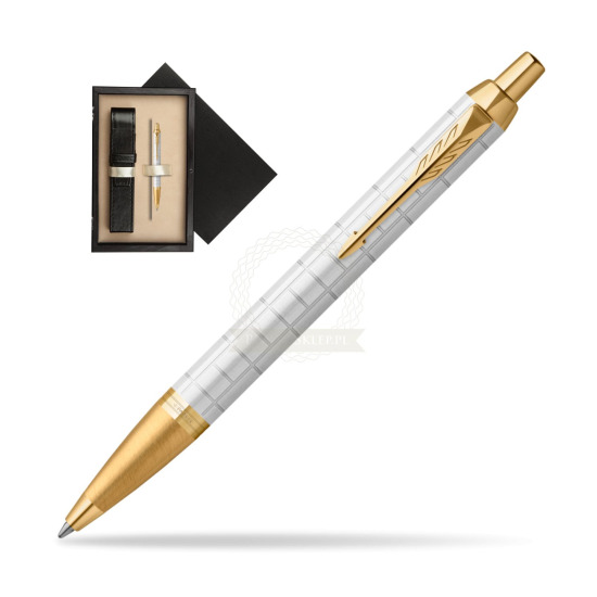Długopis Parker IM Premium Pearl GT w pudełku drewnianym Czerń Single Ecru