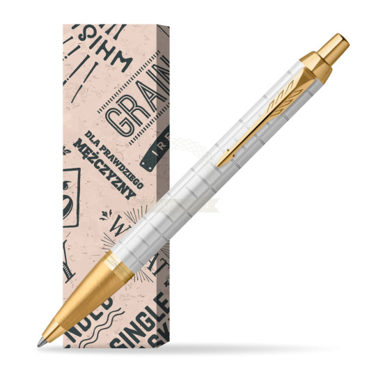 Długopis Parker IM Premium Pearl GT w obwolucie Męski świat