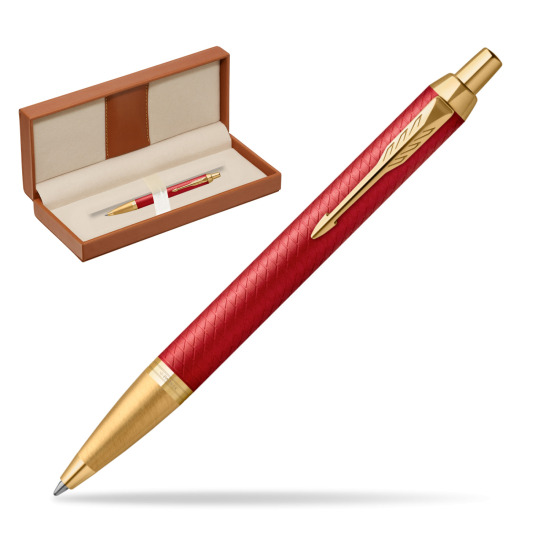 Długopis Parker IM Premium Red GT w pudełku classic brown