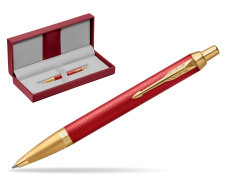 Długopis Parker IM Premium Red GT w czerwonym pudełku skórzanym