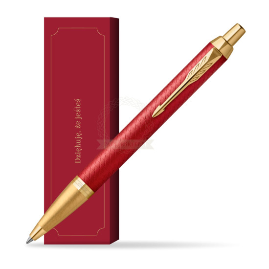 Długopis Parker IM Premium Red GT w obwolucie Dziękuję, że jesteś