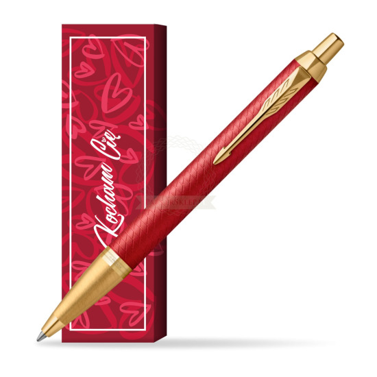 Długopis Parker IM Premium Red GT w obwolucie Kocham Cię