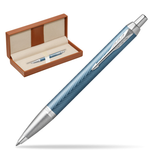 Długopis Parker IM Premium Blue Grey CT w pudełku classic brown