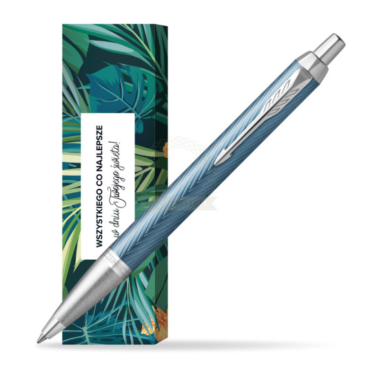 Długopis Parker IM Premium Blue Grey CT w obwolucie Twoje święto