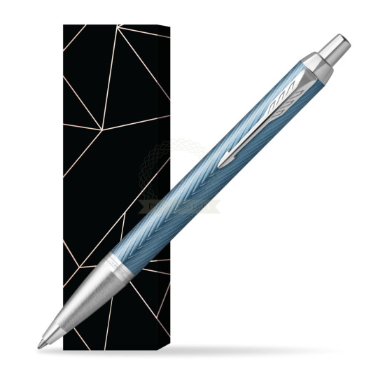 Długopis Parker IM Premium Blue Grey CT w obwolucie Na szczęście
