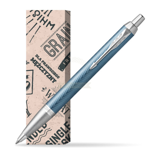 Długopis Parker IM Premium Blue Grey CT w obwolucie Męski świat