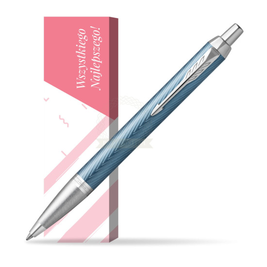 Długopis Parker IM Premium Blue Grey CT w obwolucie Wszystkiego najlepszego