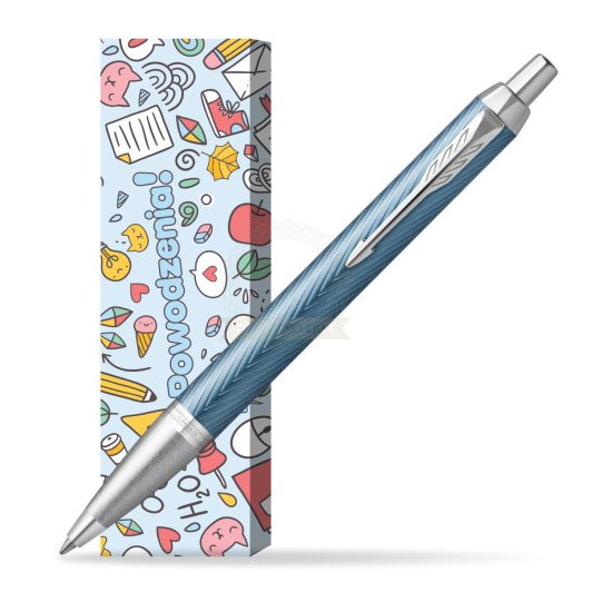Długopis Parker IM Premium Blue Grey CT w obwolucie Powodzenia