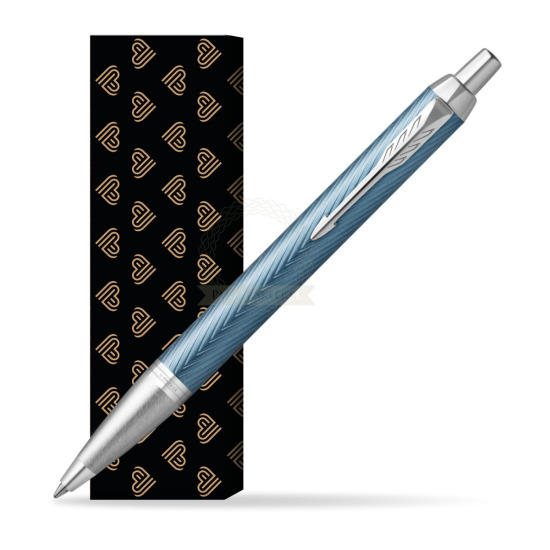 Długopis Parker IM Premium Blue Grey CT w obwolucie Złote Serca