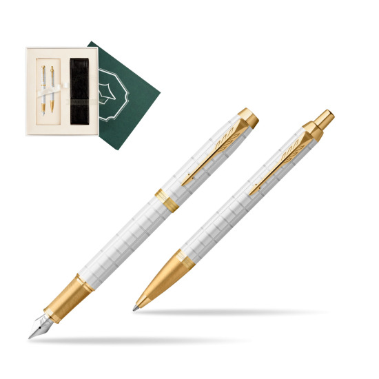 Zestaw Prezentowy Parker Pióro wieczne + Długopis IM Premium Pearl GT w pudełku Wiedza i Nauka