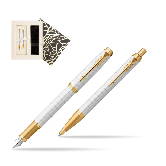 Zestaw Prezentowy Parker Pióro wieczne + Długopis IM Premium Pearl GT w pudełku Jubileusz