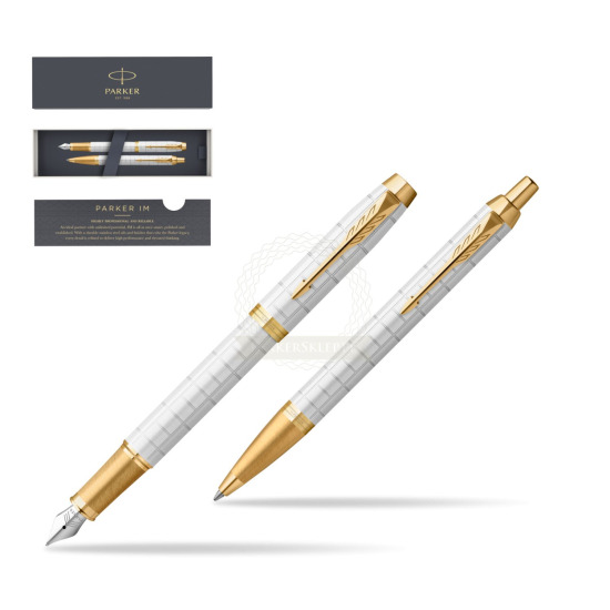 Zestaw Prezentowy Parker Pióro wieczne + Długopis IM Premium Pearl GT 