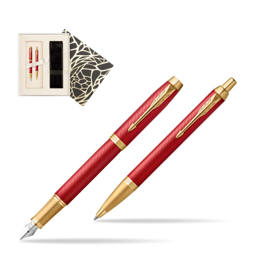 Zestaw Prezentowy Parker Pióro wieczne + Długopis IM Premium Red GT w pudełku Jubileusz