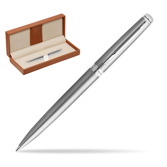 Długopis Waterman Hemisphere Essential Metaliczna Stalowa CT w pudełku classic brown