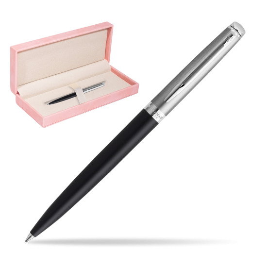 Długopis Waterman Hemisphere Essential Metaliczna Czarny CT w różowym pudełku zamszowym