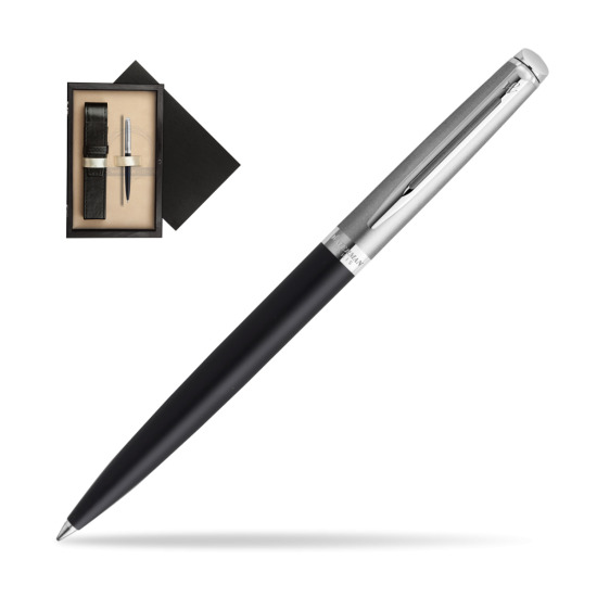 Długopis Waterman Hemisphere Essential Metaliczna Czarny CT w pudełku drewnianym Czerń Single Ecru