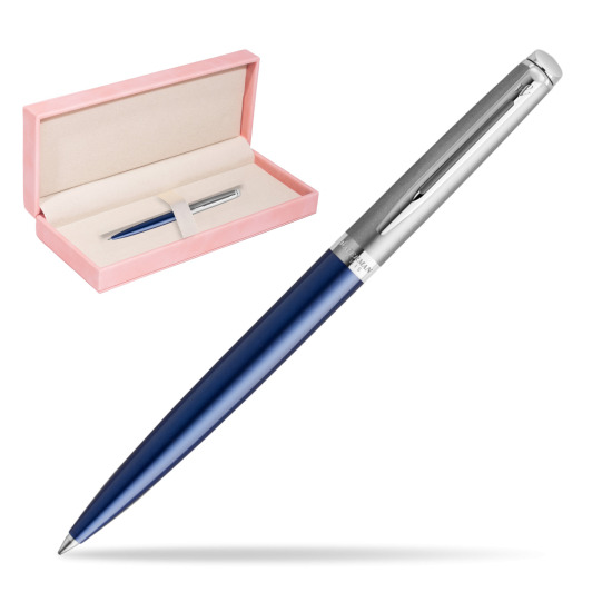 Długopis Waterman Hemisphere Essential Metaliczna Niebieska CT w różowym pudełku zamszowym