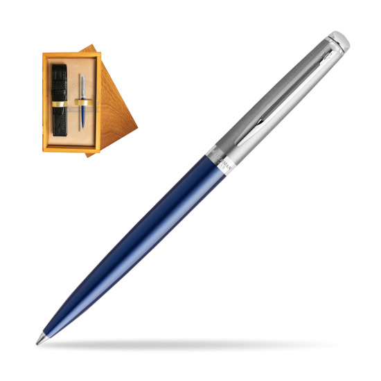 Długopis Waterman Hemisphere Essential Metaliczna Niebieska CT w pudełku drewnianym Honey Single Ecru