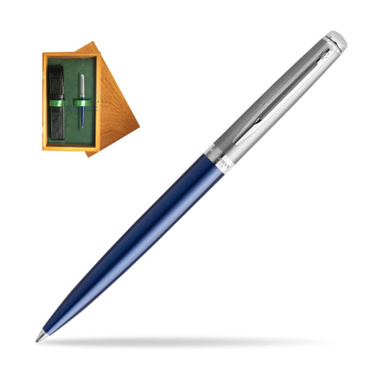 Długopis Waterman Hemisphere Essential Metaliczna Niebieska CT w pudełku drewnianym Honey Single Zieleń