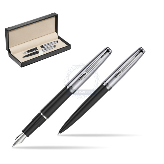 Zestaw prezentowy pióro wieczne +długopis Waterman Embleme Core Czarny w pudełku classic black