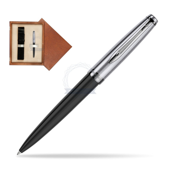 Długopis Waterman Embleme Core Czarny w pudełku drewnianym Mahoń Single Ecru