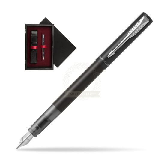 Pióro wieczne Parker Vector XL Black w pudełku drewnianym Czerń Single Bordo