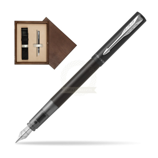 Pióro wieczne Parker Vector XL Black w pudełku drewnianym Wenge Single Ecru