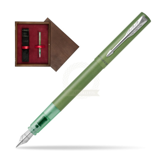 Pióro wieczne Parker Vector XL Green w pudełku drewnianym Wenge Single Bordo