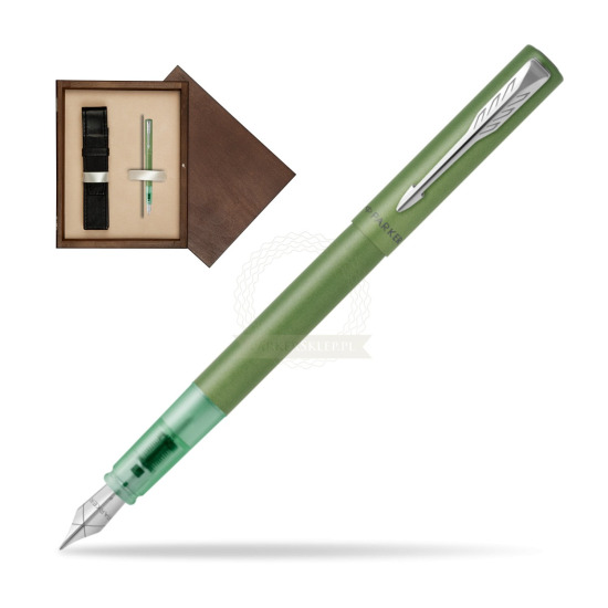 Pióro wieczne Parker Vector XL Green w pudełku drewnianym Wenge Single Ecru