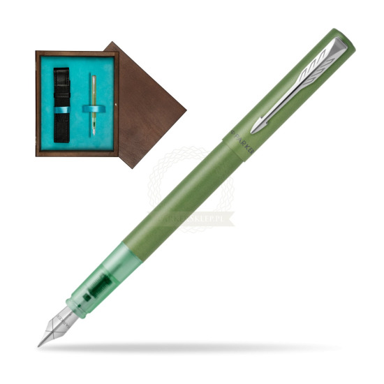 Pióro wieczne Parker Vector XL Green w pudełku drewnianym Wenge Single Turkus