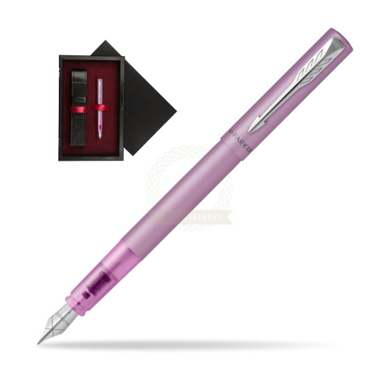 Pióro wieczne Parker Vector XL Lilac w pudełku drewnianym Czerń Single Bordo