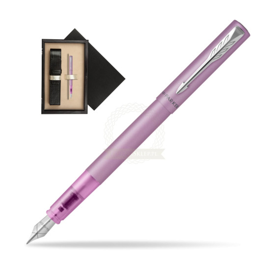 Pióro wieczne Parker Vector XL Lilac w pudełku drewnianym Czerń Single Ecru