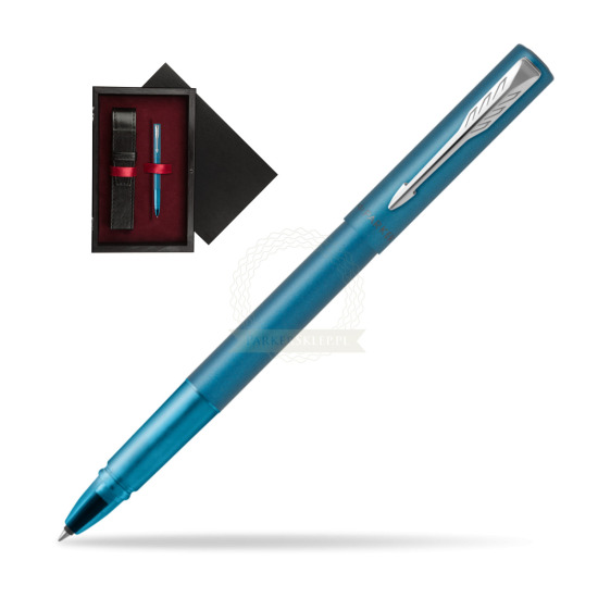 Pióro kulkowe Parker Vector XL Teal w pudełku drewnianym Czerń Single Bordo