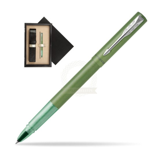 Pióro kulkowe Parker Vector XL Green w pudełku drewnianym Czerń Single Ecru