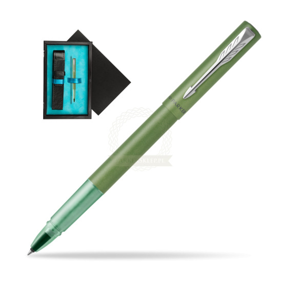 Pióro kulkowe Parker Vector XL Green w pudełku drewnianym Czerń Single Turkus