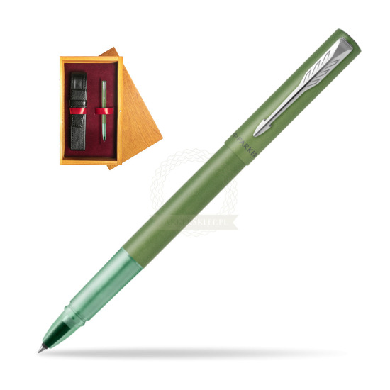 Pióro kulkowe Parker Vector XL Green w pudełku drewnianym Honey Single Bordo