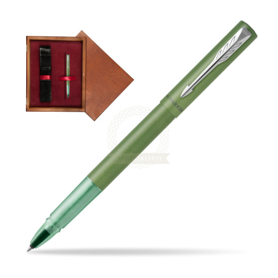 Pióro kulkowe Parker Vector XL Green w pudełku drewnianym Mahoń Single Bordo